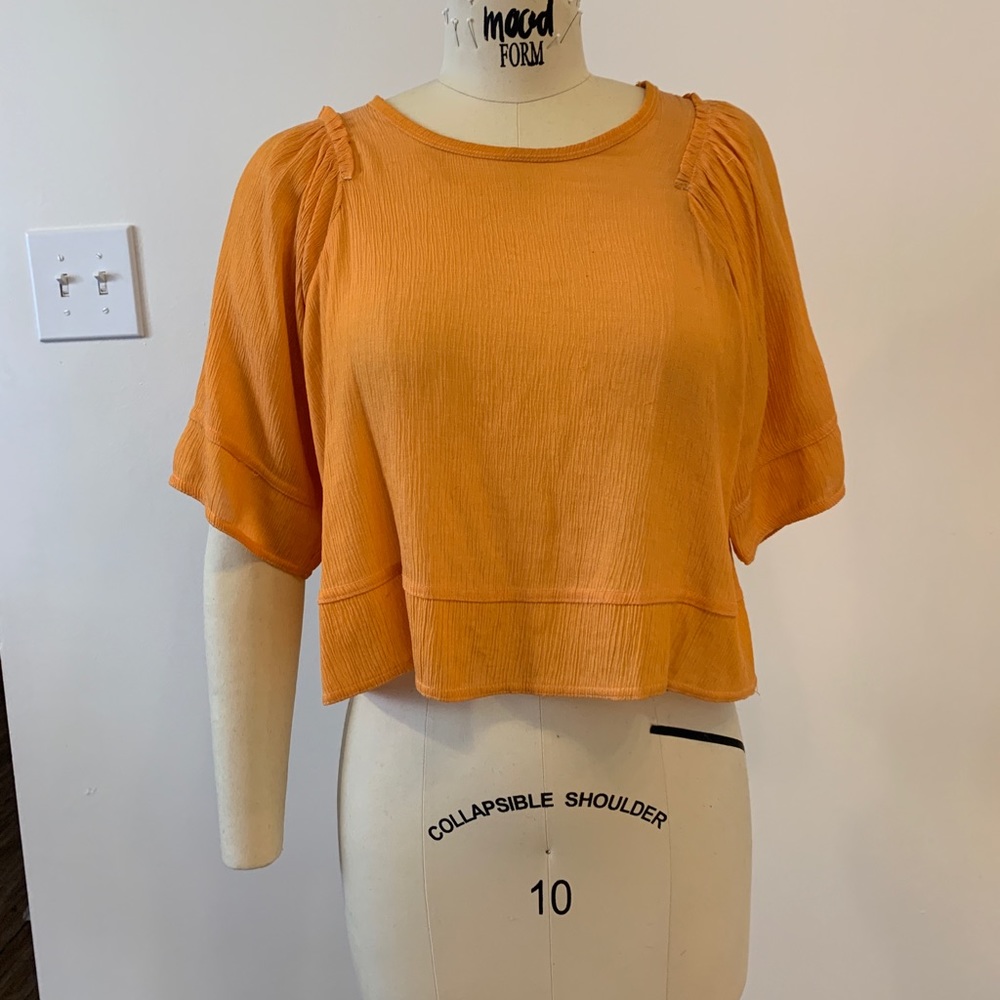 Zara Orange 3/4 sleeve Blouse